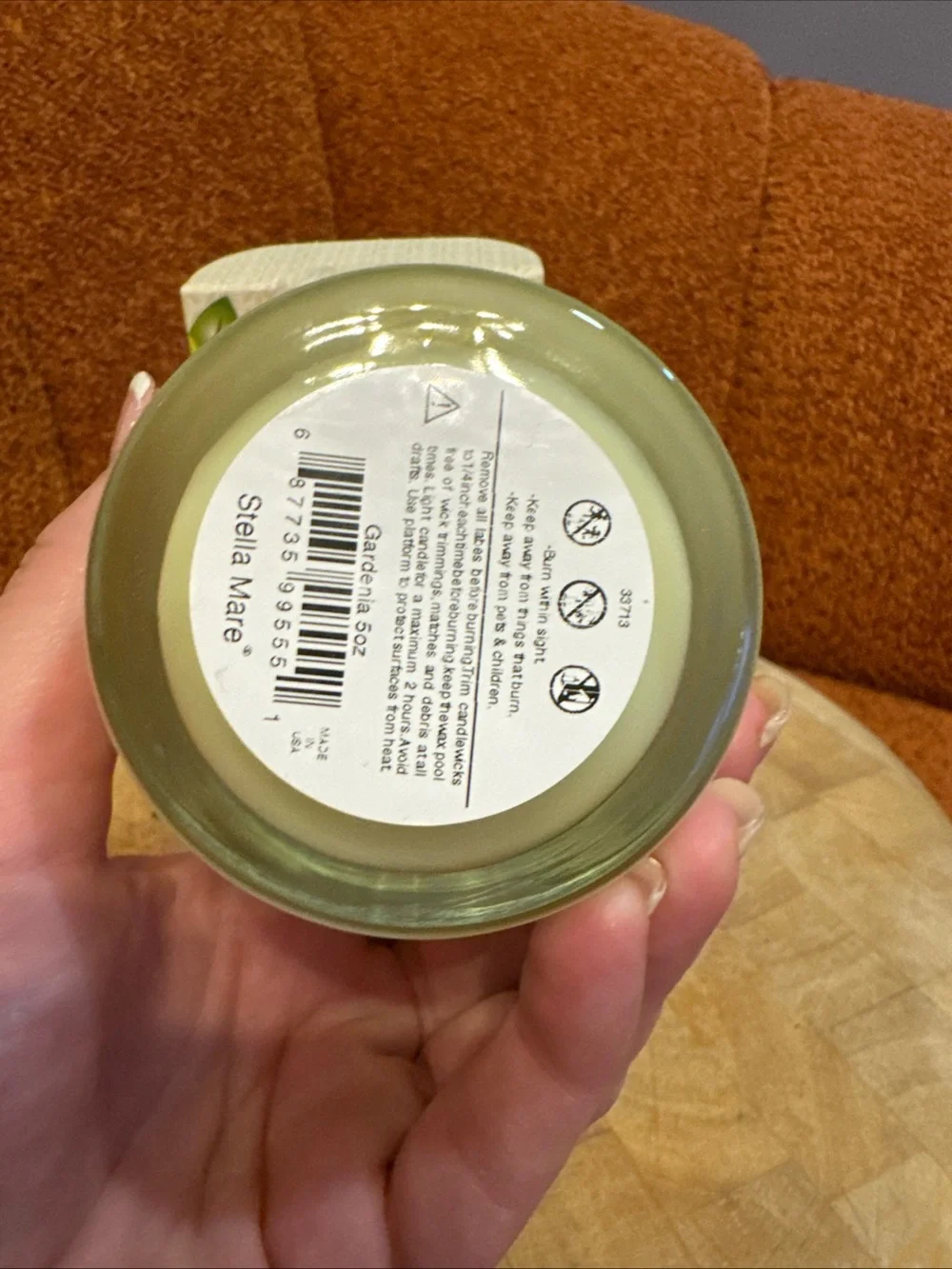 Gardenia Scented Glass Jar soy Candle